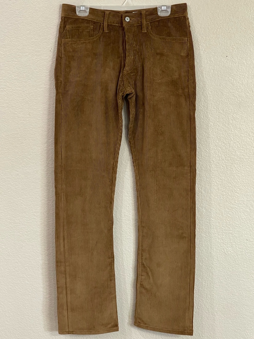 Gustin Men's Brown Corduroy Pants - Classic Straight Fit Size 33x33